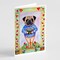 Caroline's Treasures Pug Valentines Hearts Greeting Cards and Envelopes Pack of 8